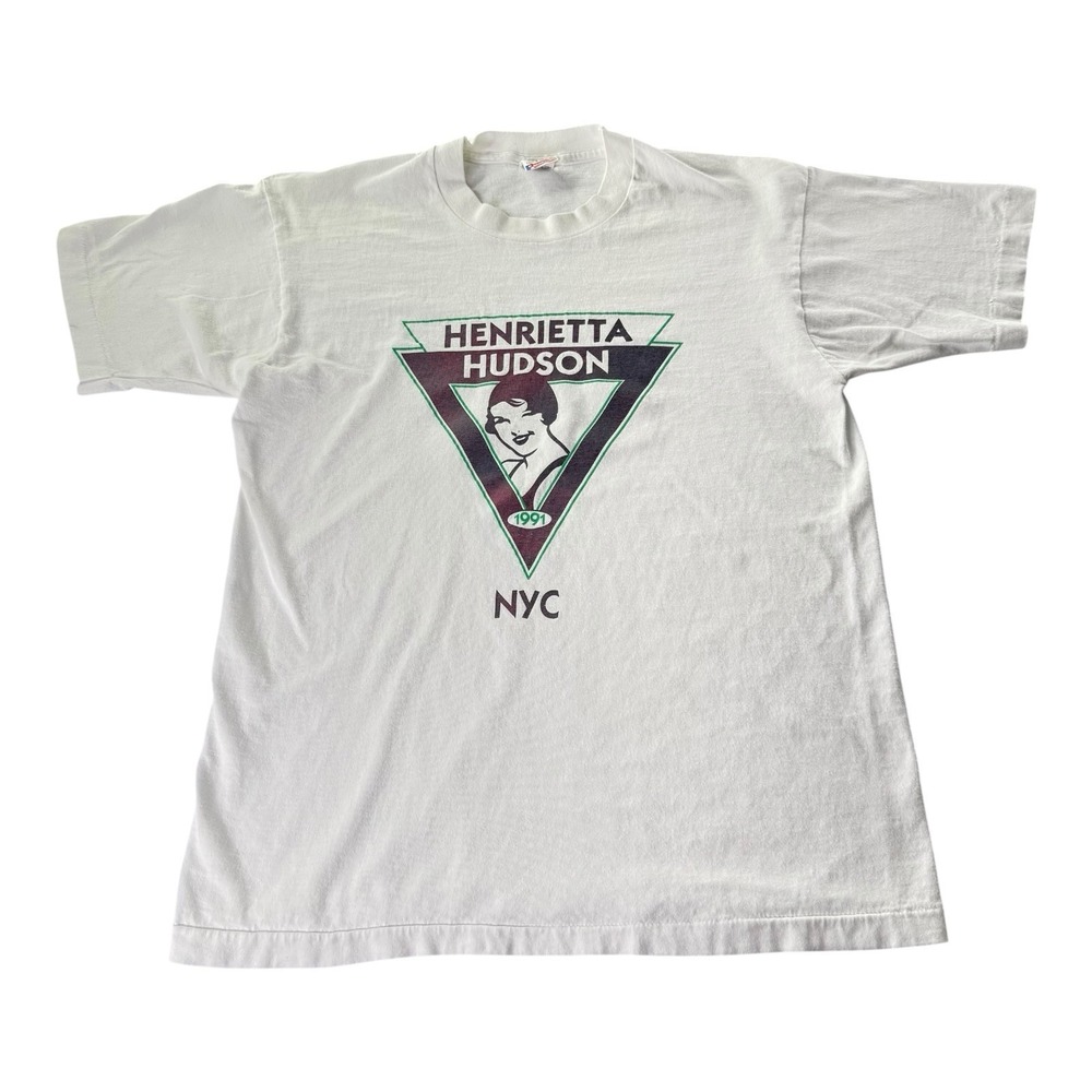Vintage 1991 Henrietta Hudson NYC T-Shirt White Medium Single Stitch USA